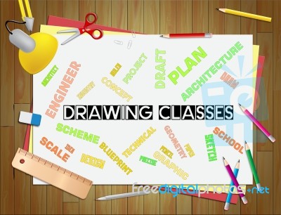 Drawing Classes Represents Lesson Schooling And Sketch Stock Image