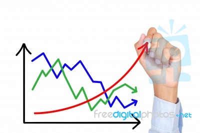Drawing Graph Growing Stock Photo