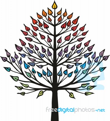 Drawing Of A Tree Suitable For A Pedigree Stock Image
