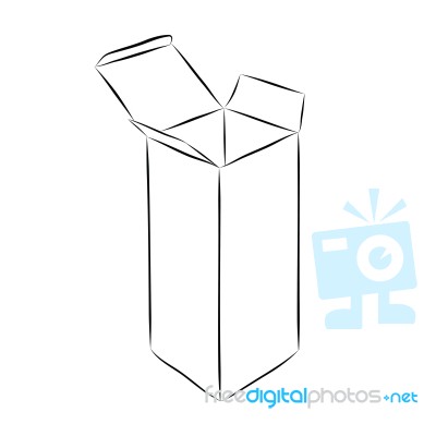 Drawing Of Box Stock Image