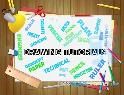 Drawing Tutorials Shows Education Studying And Learning Stock Image