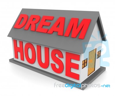 Dream House Represents Ideal Property 3d Rendering Stock Image