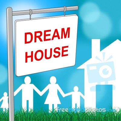 Dream House Represents Property Message And Wish Stock Image