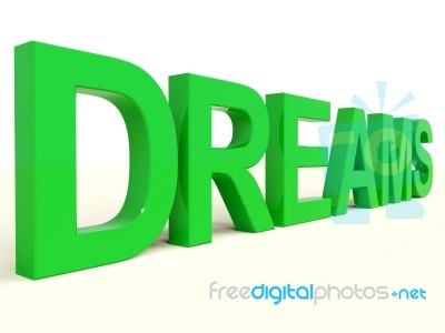 Dreams Word In Green Stock Image
