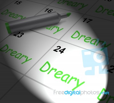 Dreary Calendar Displays Monotonous Dull And Uneventful Stock Image