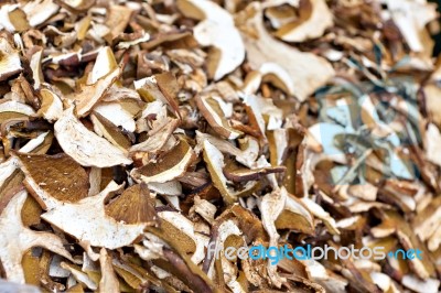 Dried Mushrooms Stock Photo