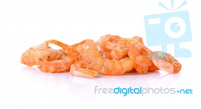 Dried Shrimp Isolated On A White Background Stock Photo