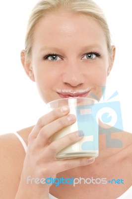 Drinking Milk Stock Photo