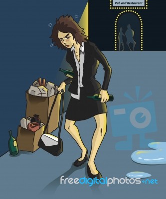 Drunk Woman Stock Image