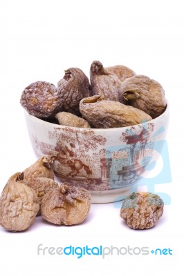 Dry Figs On A Bowl Stock Photo