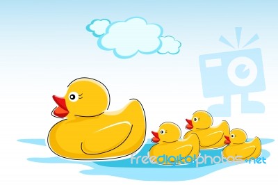 Duck With Ducklings Stock Image