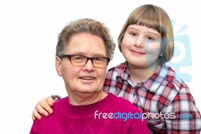Dutch Grandmother And Grandchild Together Stock Photo