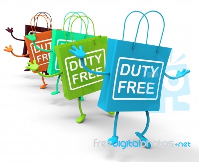 Duty Free Bags Show Tax Exempt Discounts Stock Image