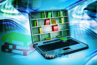 E-learning Education Or Internet Library Stock Image
