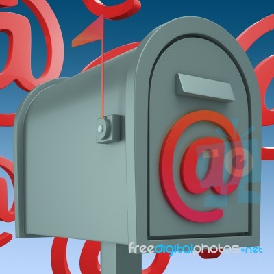 E-mail Postbox Shows Inbox And Outbox Mail Stock Image