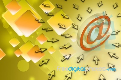 E-mail Sign With  Mouse Pointer Stock Image