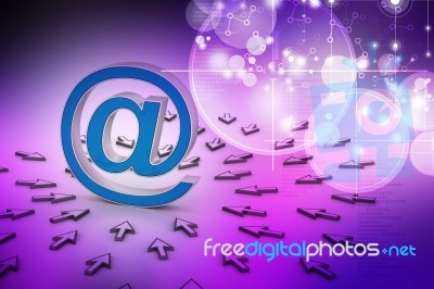 E-mail Sign With  Mouse Pointer Stock Image