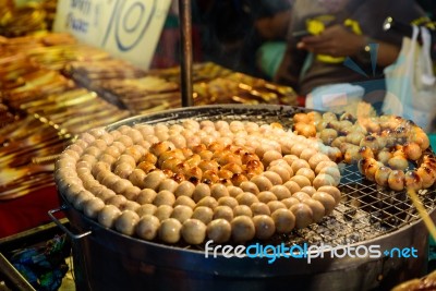 E-saan Sausage, The Native Food Of Thailand Stock Photo