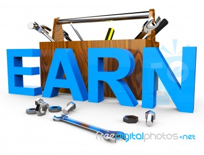 Earn Word Means Wage Recruitment And Hire Stock Image