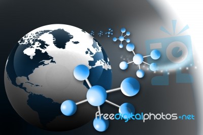 Earth And Molecules Stock Image
