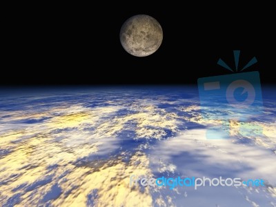Earth And Moon Stock Image