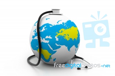 Earth And Stethoscope Stock Image Earth And Stethoscope Stock Image