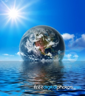 Earth In Acqua Stock Image