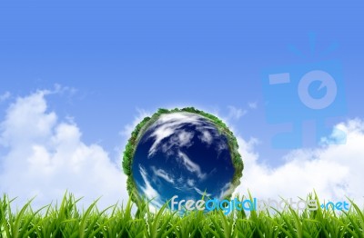 Earth In Grass Stock Image