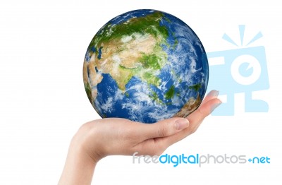 Earth In Hand Stock Photo