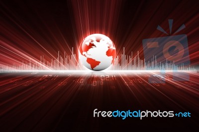 Earth With Digital Fibers Stock Image