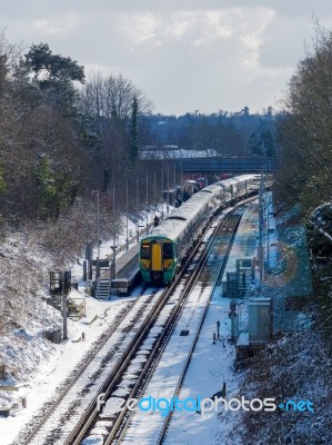 East Grinstead, West Sussex/uk - February 27 : Train At East Gri… Stock Photo
