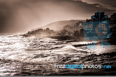 Eastbourne, East Sussex/uk - January 7 : Stormy Weather At Eastb… Stock Photo