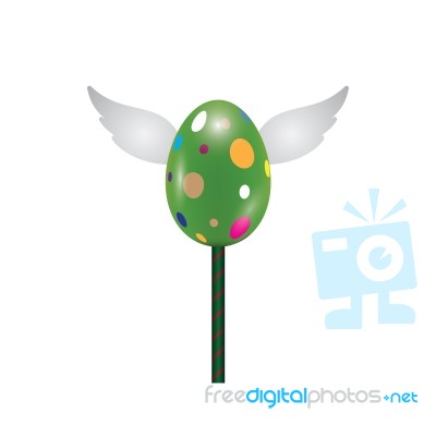 Easter Egg Fly Wing Lollipop Sweet Realistic Color Design  Stock Image