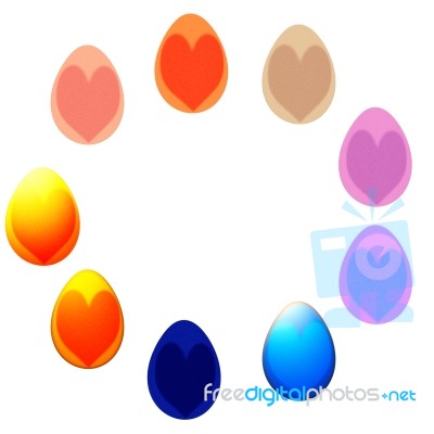 Easter Egg With Heart Icons Stock Image