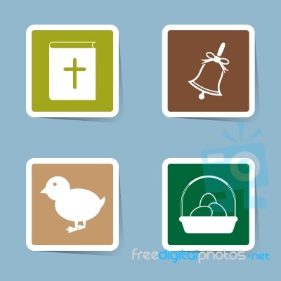 Easter Icon Set Stock Image