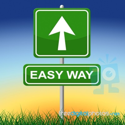 Easy Way Indicates Uncomplicated Direction And Effortless Stock Image
