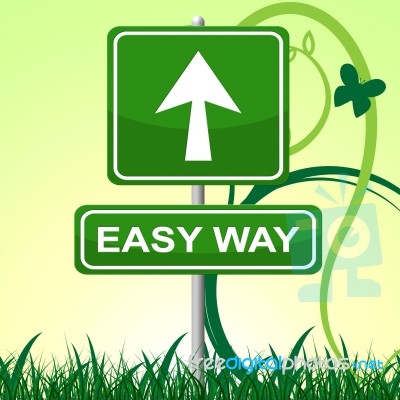 Easy Way Represents Ease Pointing And Display Stock Image