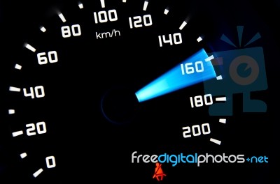 Eat Belt Warning Of Car Speed Meter Stock Photo