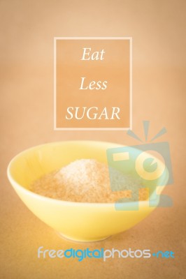 Eat Less Sugar Quote For Health Campaign Stock Image