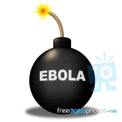 Ebola Bomb Shows Infectious Infected And Epidemic Stock Image