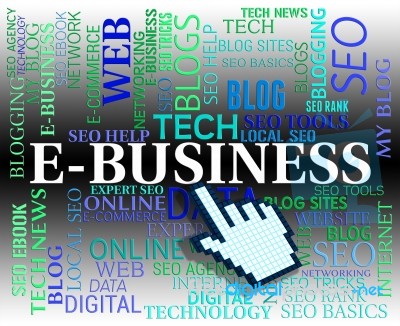 Ebusiness Word Means Web Site And Businesses Stock Image