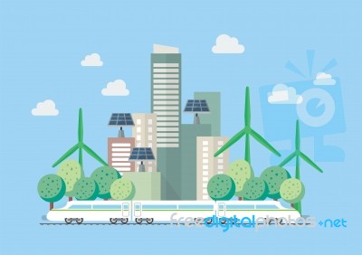 Eco City  Illustration Stock Image