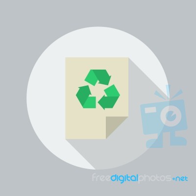 Eco Flat Icon. Recycle Document Stock Image