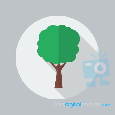 Eco Flat Icon. Tree Stock Image