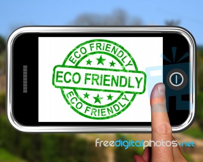 Eco Friendly On Smartphone Shows Recycling Stock Image