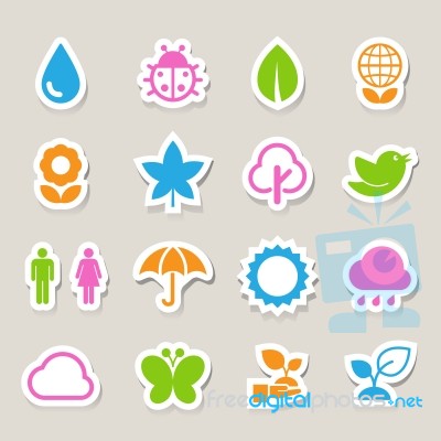 Eco Icons Set Stock Image