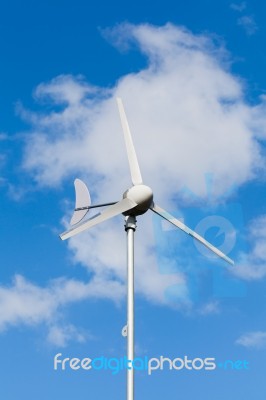 Eco Power, Wind Turbine Generating Electricity Stock Photo