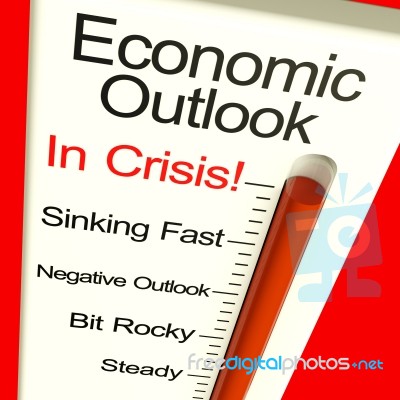 Economic Outlook In Crisis Monitor Stock Image