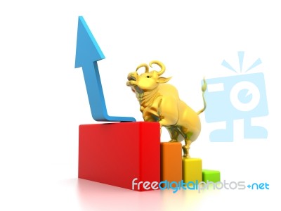 Economical Bull Market Chart Stock Image