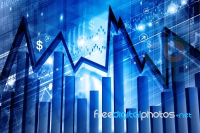 Economical Stock Market Graph Stock Image